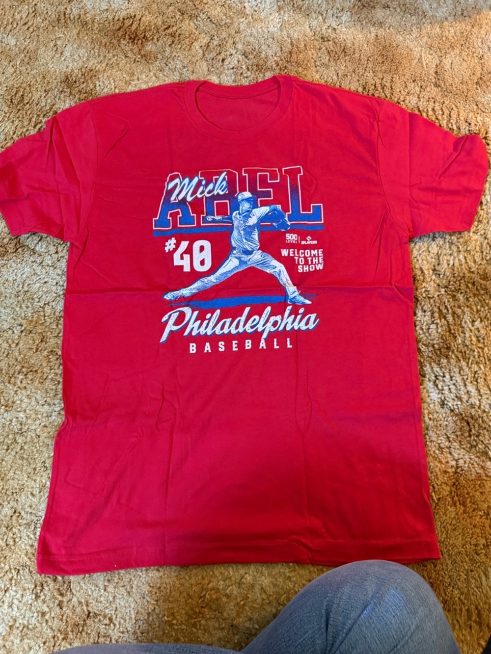 Mick Abel Phillies 500 level shirt size medium brand new